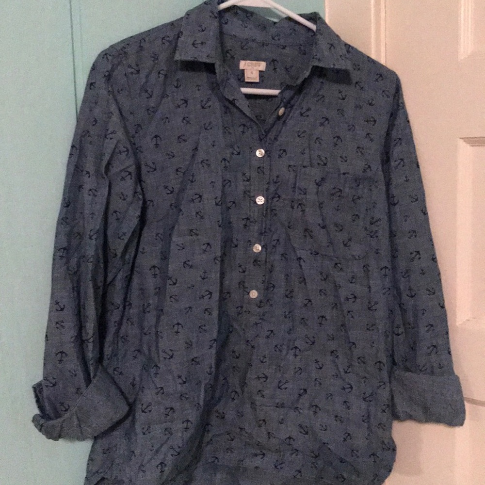 J. Crew chambray anchor popover